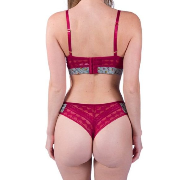 Set bra and panties light gray with pink - Picture 2 of 4